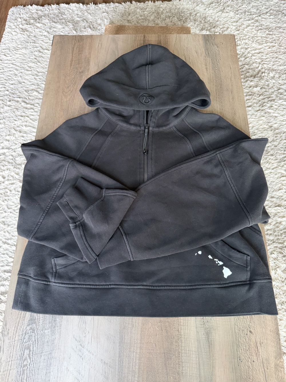 RARE Lululemon Oversized Half-Zip Scuba *Hawaii edition* Sz M/L *black* 🌴✨